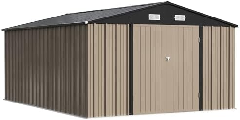 Patiowell 10x14 FT Outdoor Storage Shed, Brown