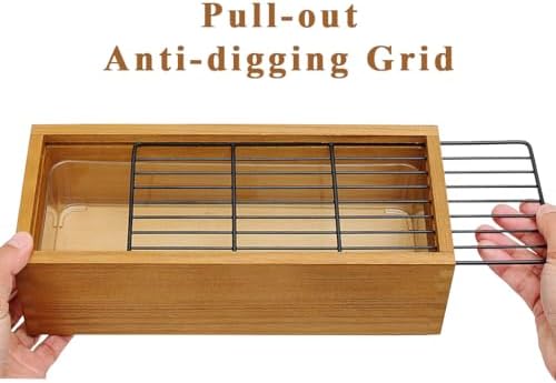 Wooden Cat Grass Planter (no Seeds Included) Anti Digging Design