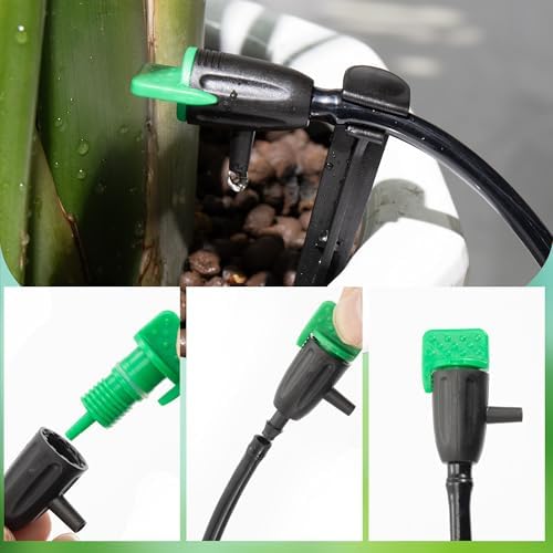 30 Adjustable Water Flow Irrigation Dripper with Support Stakes
