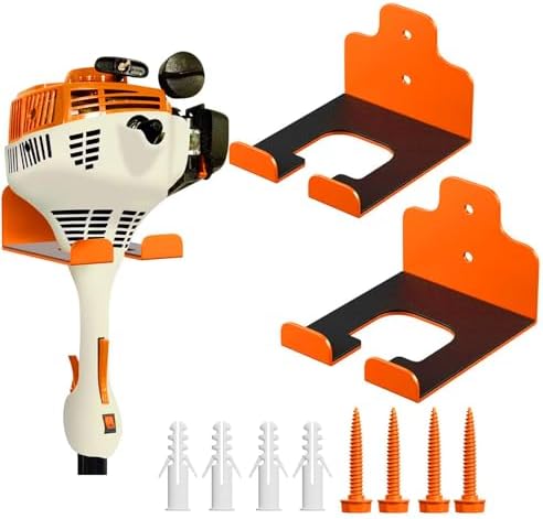 JNIHEEP Garage Organizer Trimmer Rack,Garden Power Tool Hanger,2Pack,Orange