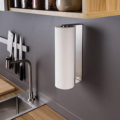 ZUNTO Paper Towel Holder Under Cabinet, Self Adhesive Paper Roll Rack