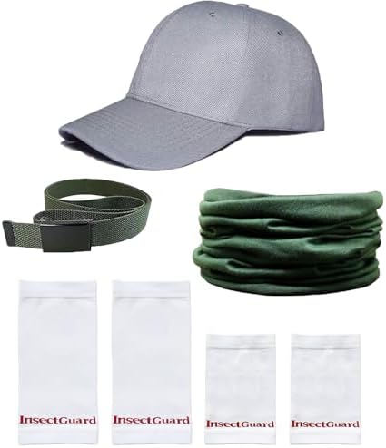 Tick Gaiters - Permethrin Treated, Ticks, Mosquitoes, Flies & More Insect Repellent, Unisex Adult, (Green/White/Grey) Complete Package 1