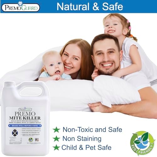 Premo Guard Natural Mite Spray, Kills Dust, Bird, Carpet, and Other Mites