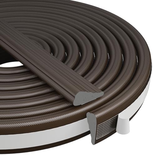 Wedge-Shape Window Weather Stripping Door Frame Seal 2Pcs×196” Brown
