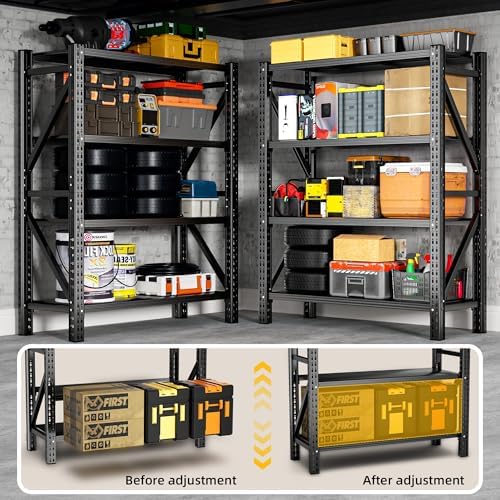 3000LBS Storage Shelves,Garage Shelving Heavy Duty,4-Tier Adjustable Metal Storage Shelves,Reinforced Steel Storage Rack for Garage,Basement,Utility Room,36" W x 16" D x 71" H