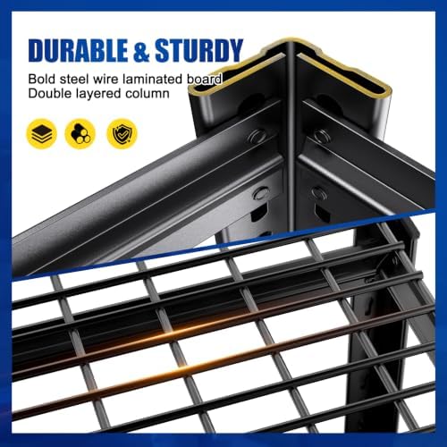 6 Pack Garage Shelving 5-Tier Heavy Duty Storage Shelves, Tool-Free Adjustable Metal Shelf Unit, Utility Organizer Rack for Basement, Pantry, Kitchen, Warehouse, 45.6"W x 19.7"D x 78"H, Black
