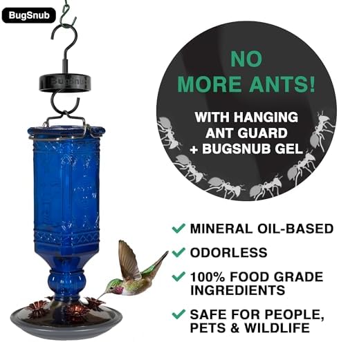 Hanging Ant Guard (1-pack)- Waterless Ant Defense for Hummingbird Nectar Feeders, Unique Upside-down Design, No Liquid Moat, Metal Hooks