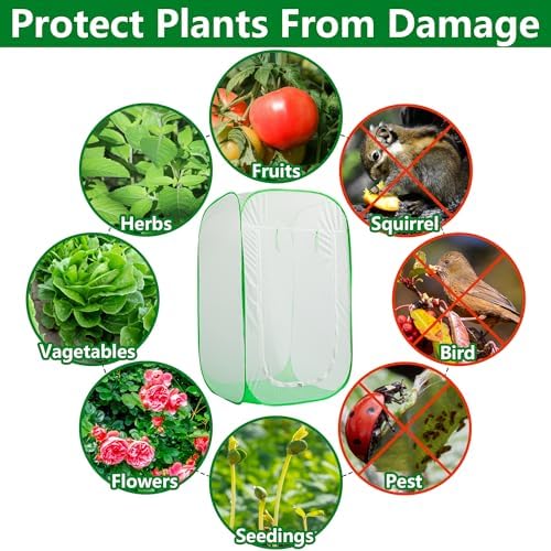 59"x35"x35" Pop Up Garden Mesh Plant Cover, Garden Netting Insect Enclosure