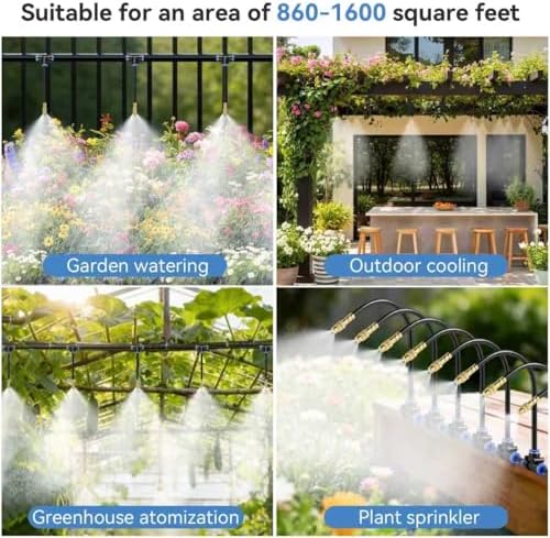 Drip Irrigation System 100FT 1/4" (17PCS Nozzles) for Garden, 83 PCS Leak-Proof Garden Watering System, 360° Adjustable Automatic Plant Water Kit for Raised Beds, Greenhouse, Lawn, Patio, Yard
