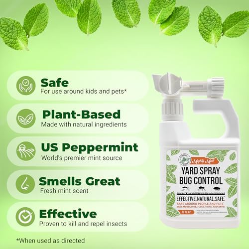 Mighty Mint Peppermint Oil Lawn & Yard Bug Control Spray, 32 oz, Pack of 2