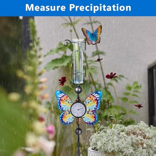 Rain Gauge Outdoor with 7 Inch Plastic Tube