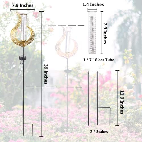 39'' Tall Rain Gauge Outdoor - Solar Flame Design
