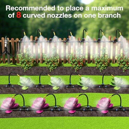 MIXC 360° Drip Irrigation Misting Copper Nozzles for 1/4" Irrigation Tubing