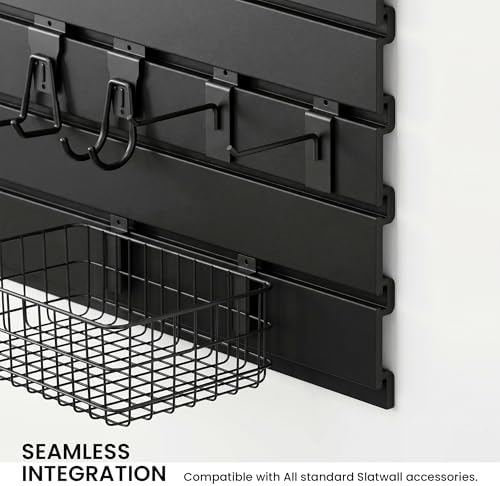 SMARTSTANDARD Black 4x8 FT Slatwall Panel Set for Sports Storage