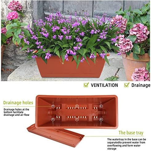 8pcs Window Box Planter,Rectangle Planters Box,Plastic Vegetable Planters
