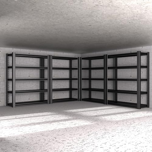 3000 LBS Capacity Metal Storage Rack 72" H x 48" W x 20" D, 5-Tier Heavy Duty Garage Shelving Unit,Adjustable Steel Shelves for Garage, Warehouse, Basement, Pantry, Workshop.4 Pack