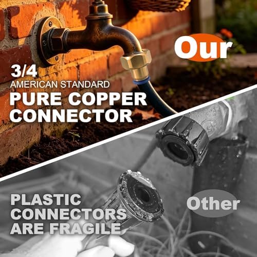 Upgraded Copper Connectors Drip Irrigation Kit (16FT+79FT)