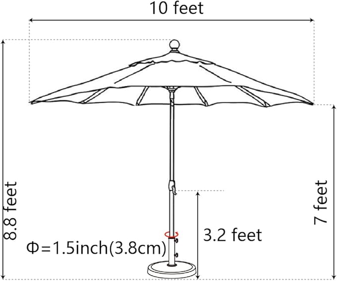 EliteShade USA 10-Year-Non-Fading 10Ft Market Umbrella Patio Umbrella Outdoor Table Umbrella with Ventilation, Sunflower Yellow
