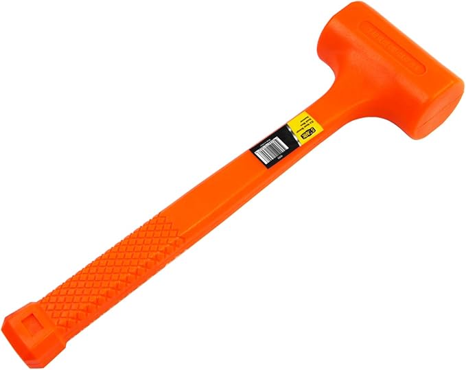 Stark USA 2LBS Dead Blow Hammer Grip Mallet Hammer Checkered Handle Spark and Rebound Resistant with 2-pounds Head, Orange