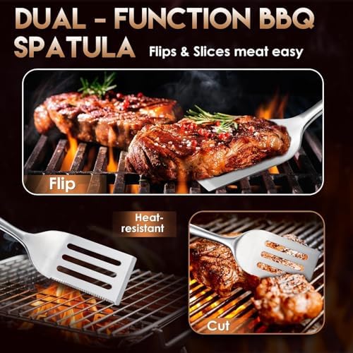 TIVOLI 3PCS Grilling Accessories Set - Heavy Duty BBQ Tool Set