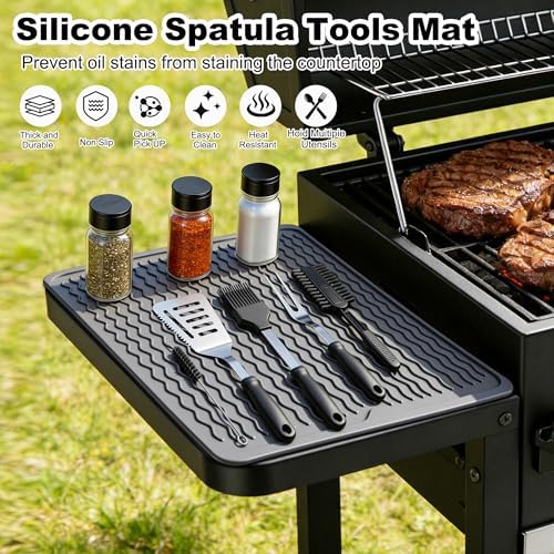 Silicone Grill Tool Mat for Blackstone Griddle,Side Shelf Spatula Mat