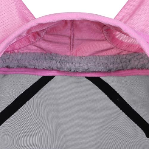 Harrison Howard CareMaster Pro Luminous Horse Fly Mask Large Eye Space Long Nose with Ears UV Protection for Horse Light Pink XL Extra Full
