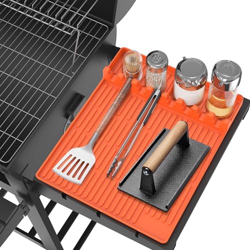Silicone Grill Mat for Blackstone Griddle Accessories, 8-Slot Tool Mat
