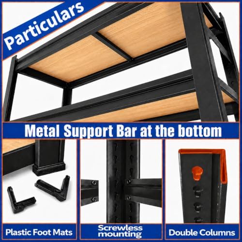 PRESTELION Garage Shelving Heavy Duty Metal Unit Adjustable 5-Tier