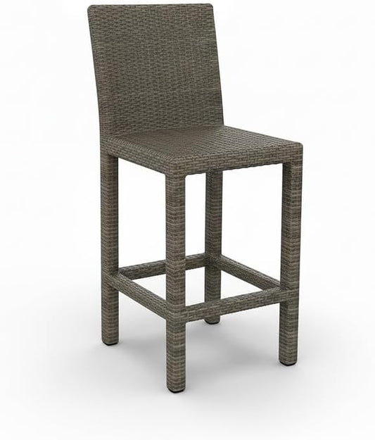 Covers & All Universal 30" Armless Bar Stools, 8 mm Oyster Flat Wicker Patio Furniture Designed for Deck and Garden Dining and Durable Outdoor Furniture for Poolside Bar (22" L x 18" W x 47" H)