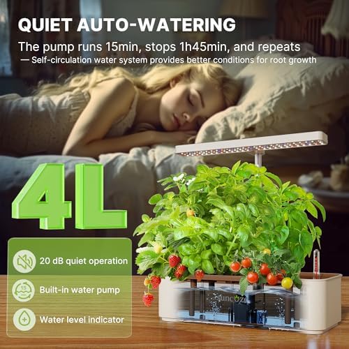SUNCOZE Hydroponics Growing System, Compact 12 Pods Indoor Garden, Beige