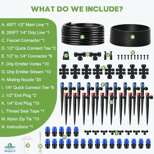 240FT Quick-Connect Drip Irrigation System