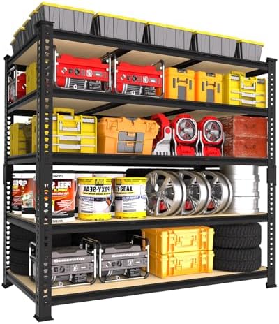 PrimeZone 3250 LBS Heavy Duty Garage Storage Shelves, 5 Tier Metal Shelf