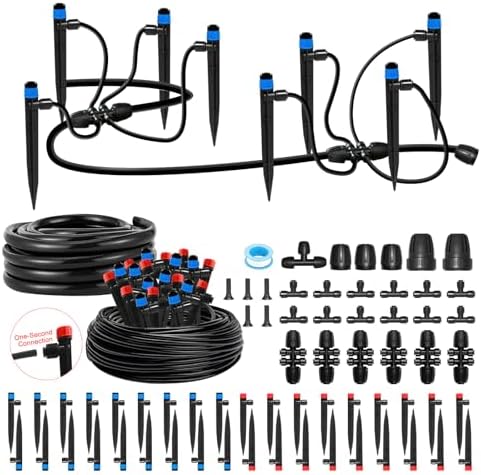 Drip Irrigation Kit for Garden, Quick-Connect Plant Watering System 250FT