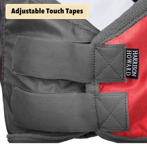 Harrison Howard Pro Luminous Horse Fly Mask Long Nose with Ears UV Protection for Horse Scarlet Red/Black Small Pony