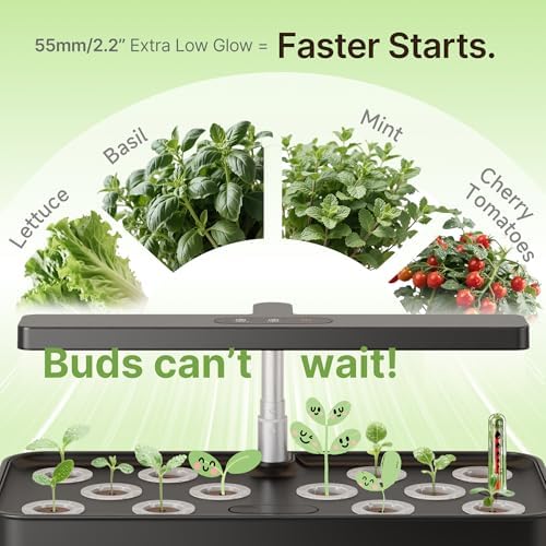 SUNCOZE Hydroponics Growing System, Compact 12 Pods Indoor Garden, Black