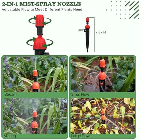 Anleolife 82.4FT Automatic Drip Irrigation System Kit with Water Timer