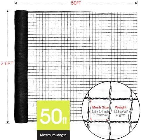 RIFNY Deer Fence, Temporary Fence for Garden Outdoor Yard, 2.6 x 50 FT