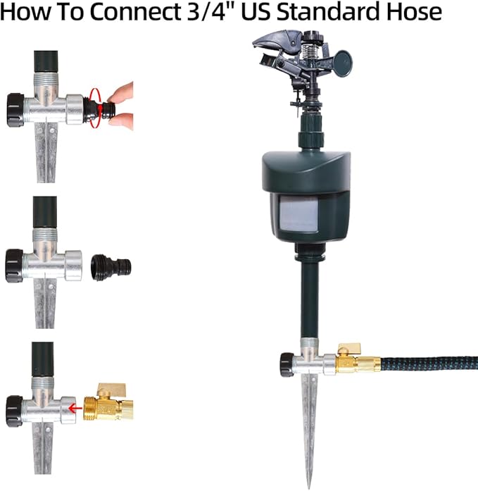 Motion Activated Sprinkler to Deter Animal Cat, Birds, Dogs Repellent Outdoor Lawn Motion Sensor Water Sprinkler for Garden