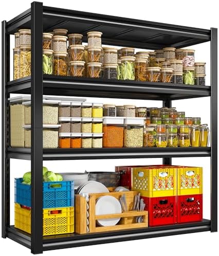 Raybee 40" W Garage Shelving, Storage Shelves 56.9" H, Metal Shelving Heavy Duty Load 1600LBS, Adjustable Metal Shelves for Storage Pantry Kitchen 40" W x 19.1" D x 56.9" H