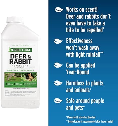 Liquid Fence Deer and Rabbit Repellent Concentrate, 40 Ounces