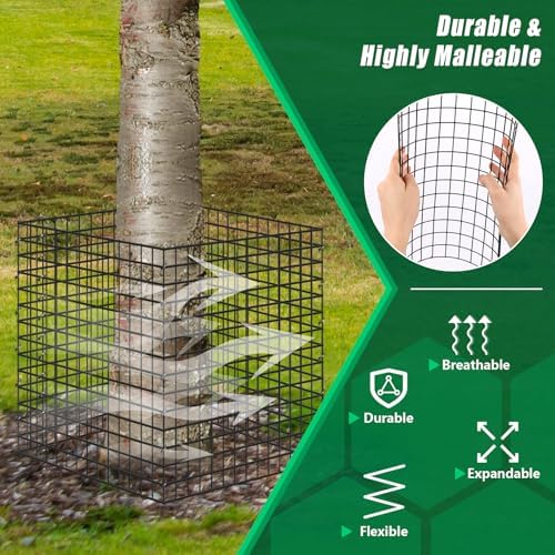 UQM 12 Pack Tree Trunk Protector, 24 Pcs Metal Tree Guards Trunk Protector