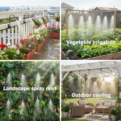 Automatic Garden Irrigation System 100ft with 18 Adjustable Copper Nozzles