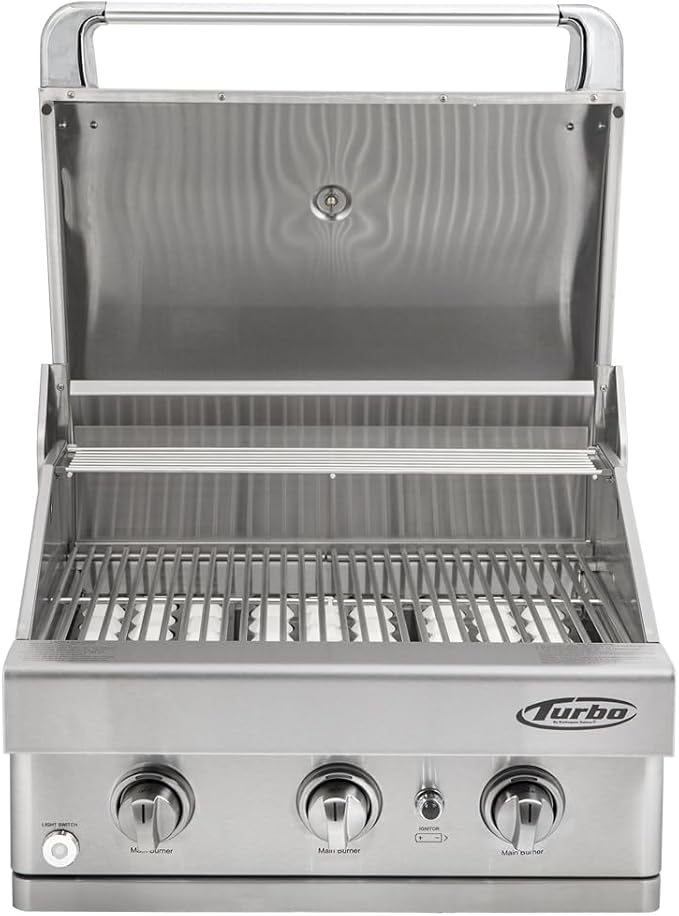 Turbo 26-inch 3-Burner Built-In BBQ Gas Grill - Propane