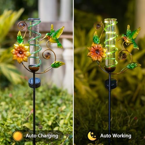 Solar Rain Gauge Outdoor, Hummingbird Rain Gauges