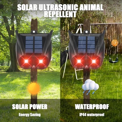 Solar Nocturnal Animal Repeller Outdoor Predator Lights for Chicken Coop Predator Protection Coyote Deterrent for Yard Nite Guard Solar Lights Predator Eyes-Protects Against Fox,Raccoon,Skunk,Deer(4)