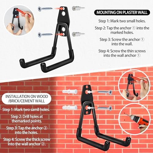28 Pack Garage Hooks Heavy Duty with Non Slip PVC Coating