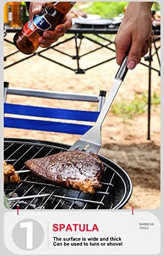 BBQ Grill BBQ Accessories, Stainless Steel Grill Tools Grilling Accessories Grill Set Barbecue Grill Accessories for Outdoor Grill, BBQ Tools Grill Utensils Grilling Tools