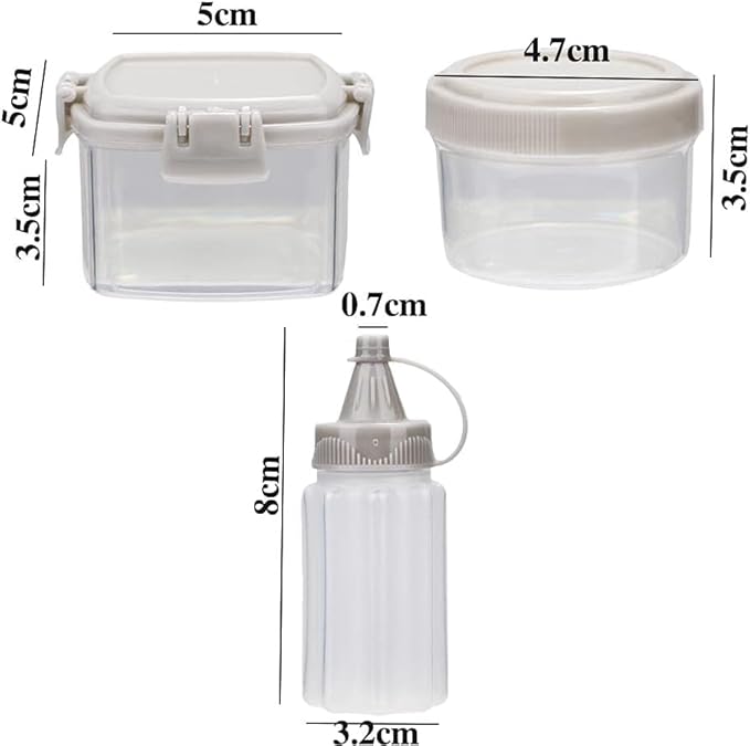 4pcs Mini Jam Squeeze Bottle Jar Sauce Seasoning Box with Lid, Squeeze Bottle Portable PP Kitchen Easy Clean Spices Storage Container