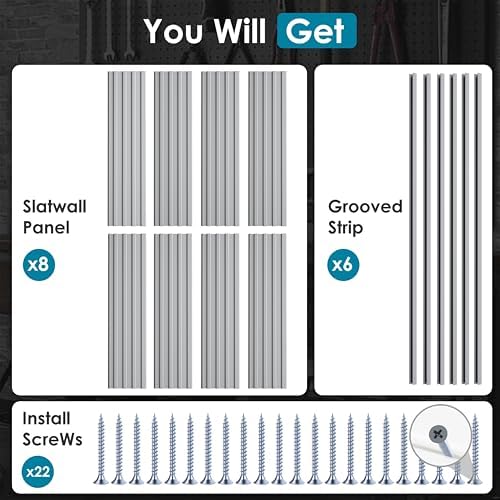 Brakki Slat Wall Paneling 4x8 Ft, Slatwall Garage Organizer Storage System