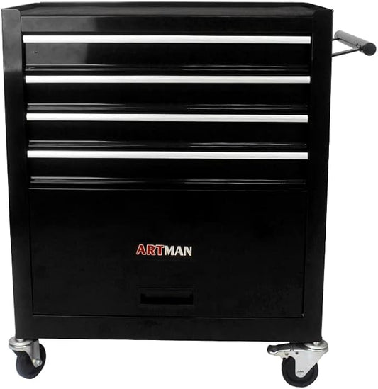 4 Drawers Rolling Tool Cart on Wheels, Trolley Organizer Tool Case Tool Chest, Multifunctional Tool Storage Tool Box for Workshop, Garage, Warehouse, Repair Shop (4 Drawers-29.3" H-Black)